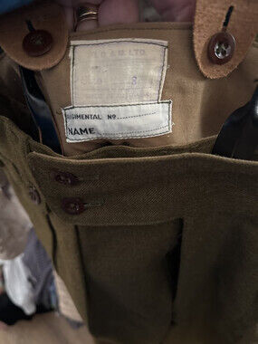 Vintage British Military Wool Trousers with Suspenders